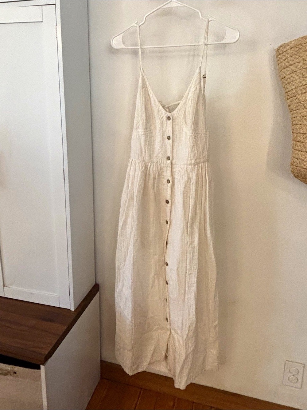 Free People White Bon-Bon Midi Sundress